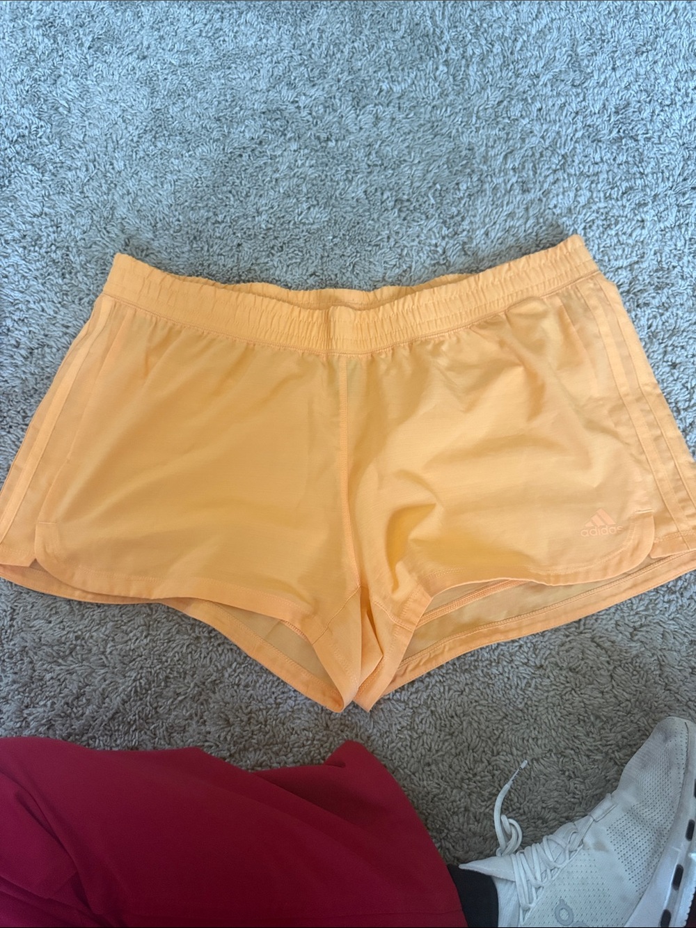 adidas neon Orange Running Shorts